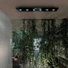 Lámpara de techo con placa de vidrio plano y bajos - Kora Viadurini