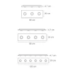 Lámpara de techo con placa de vidrio plano y bajos - Kora Viadurini