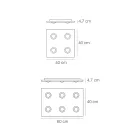 Lámpara de techo con placa de vidrio plano y rebaje de altura. Fabricada en Italia - Kora. Viadurini