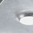 Lámpara de techo con placa de vidrio plano y rebaje de altura. Fabricada en Italia - Kora. Viadurini