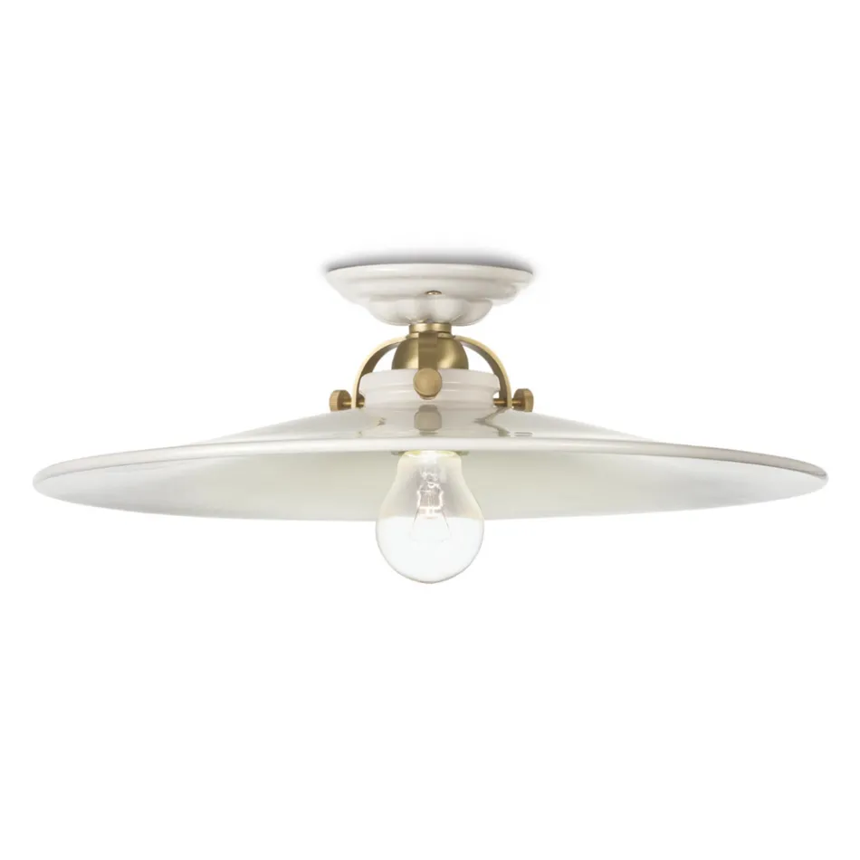 Lámpara de techo de cerámica techo rústico Ferroluce Viadurini