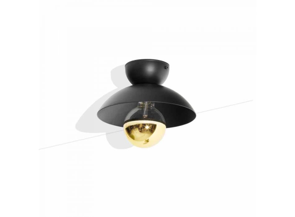 Lámpara de techo de diseño de metal con detalle de acabado dorado Made in Italy - Valta Viadurini