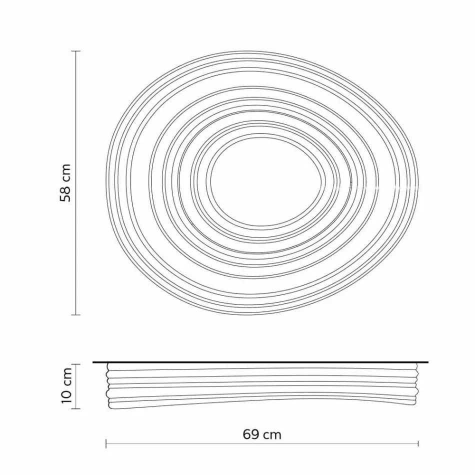 Lámpara de techo de diseño moderno para sala de estar en yeso blanco mate - Regaliz Viadurini