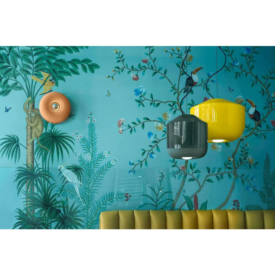 Plafón de diseño vintage en cerámica coloreada Made in Italy - Bellota Viadurini