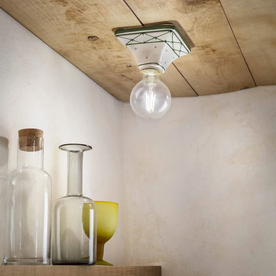 techo de cerámica decorada Ferroluce rústico Viadurini