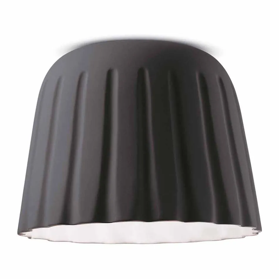 Lámpara de techo de cerámica de diseño vintage Made in Italy - Ferroluce Madame Grès Viadurini