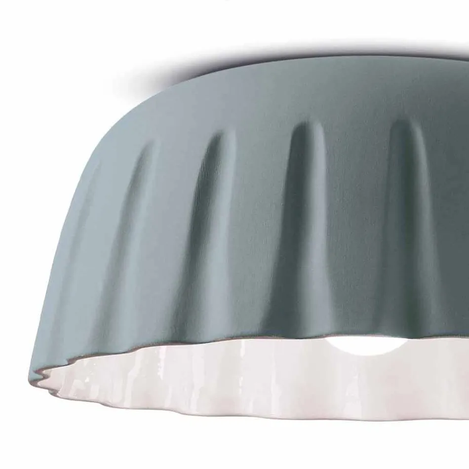 Lámpara de techo de cerámica de diseño vintage Made in Italy - Ferroluce Madame Grès Viadurini