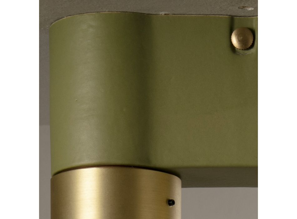 Lámpara de techo en cerámica y latón cepillado hecha a mano en Italia - Toscot Match Viadurini