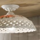 Lámpara de Techo Hecha a Mano de Cerámica Perforada y Decoraciones Pintadas - Verona Viadurini