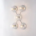 Lámpara de techo de hierro para decoración de interiores, fabricada en Italia - Como Viadurini