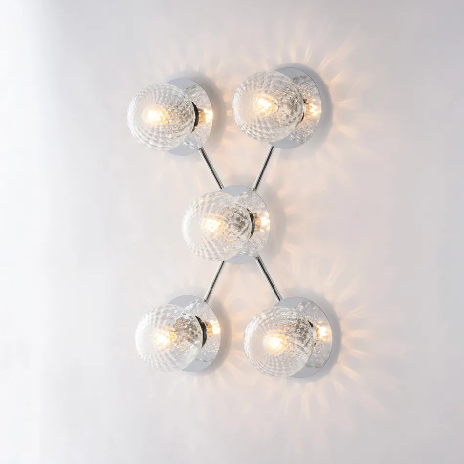 Lámpara de techo de hierro para decoración de interiores, fabricada en Italia - Como Viadurini