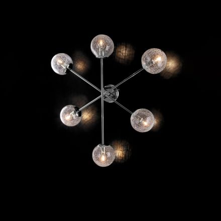 Lámpara de techo de hierro fabricada en Italia para decoración de interiores - Mónaco Viadurini