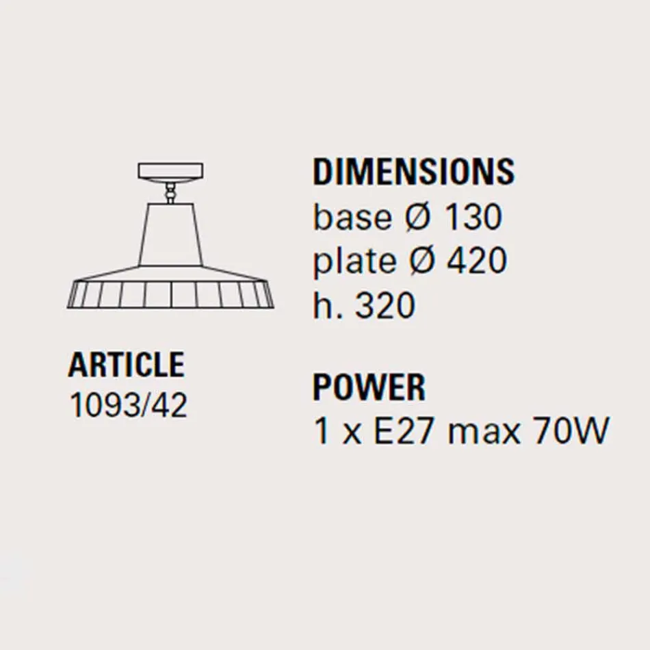 Lámpara de techo en mayólica toscana y latón, 42 cm, Rossi - Toscot Viadurini