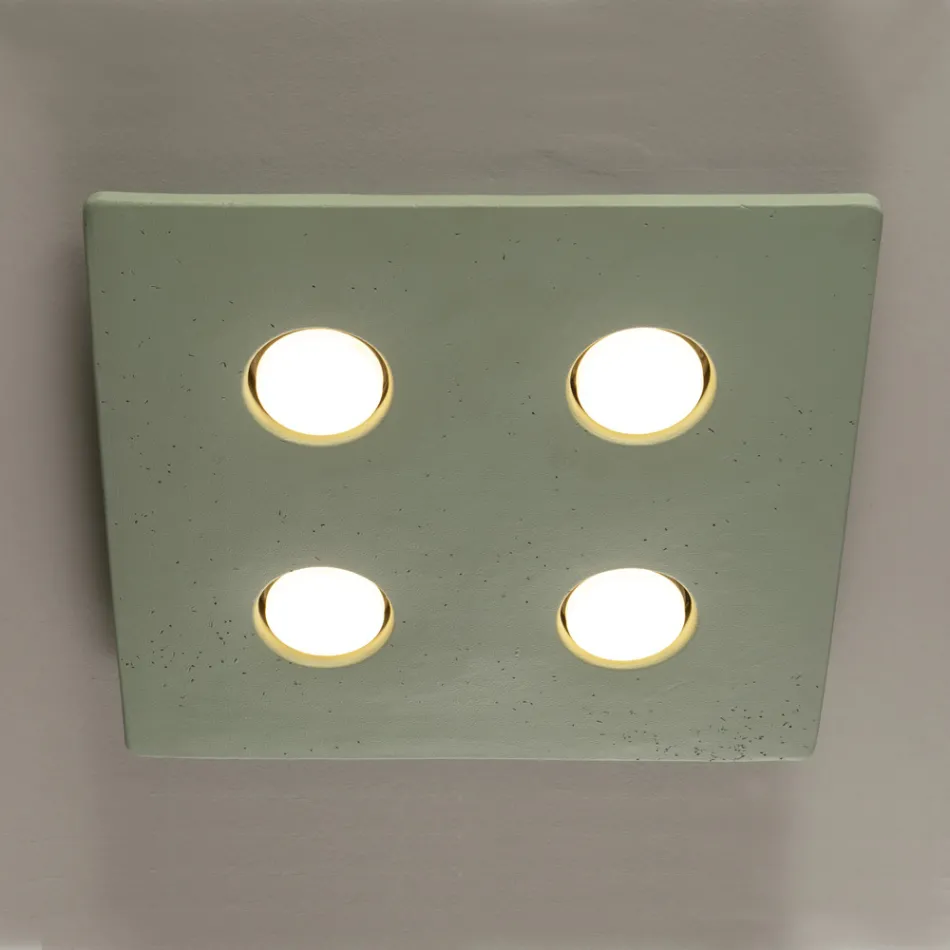 Lámpara de techo de mayólica toscana vidriada Made in Italy - Toscot Vivaldi Viadurini