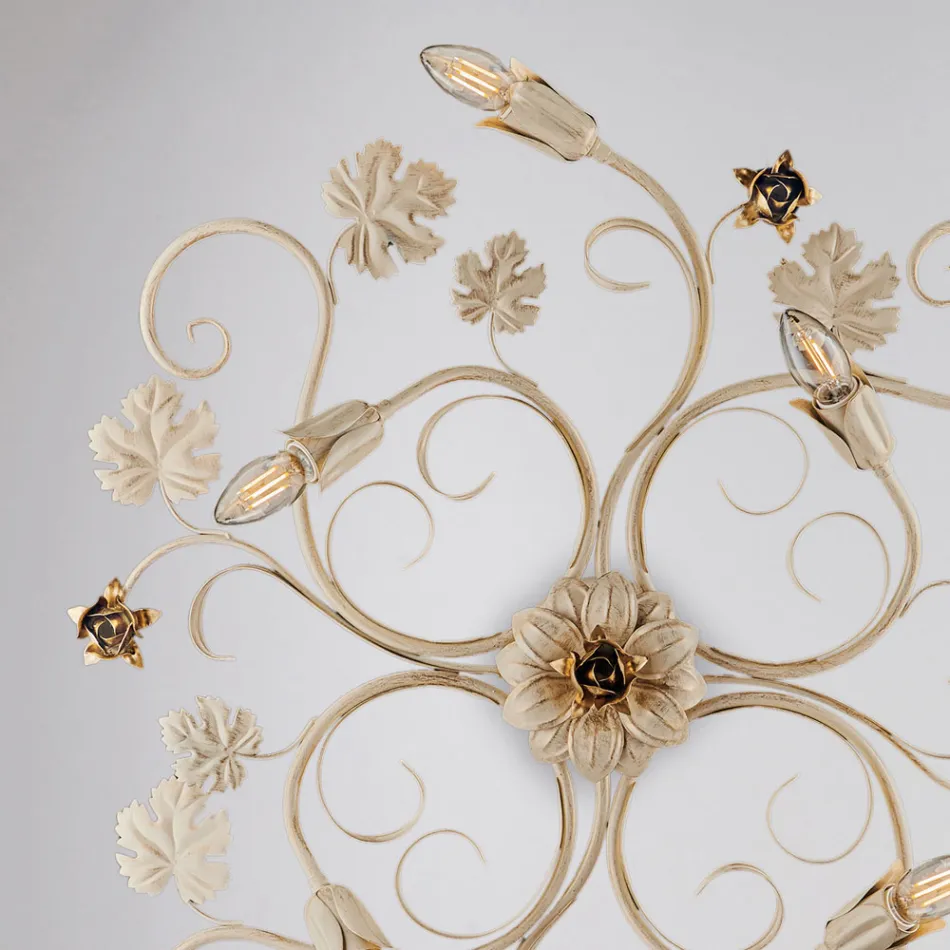 Lámpara de techo LED cromada de fabricación italiana para espacios modernos – Fiore Viadurini