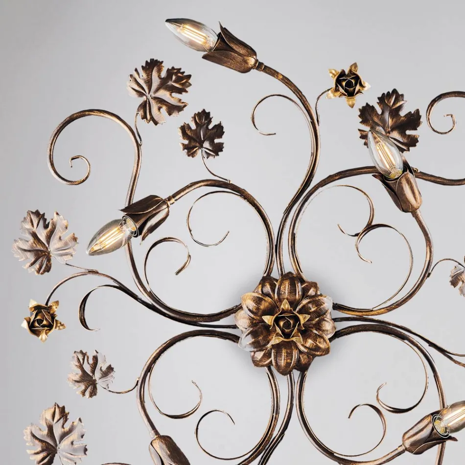 Lámpara de techo LED cromada de fabricación italiana para espacios modernos – Fiore Viadurini