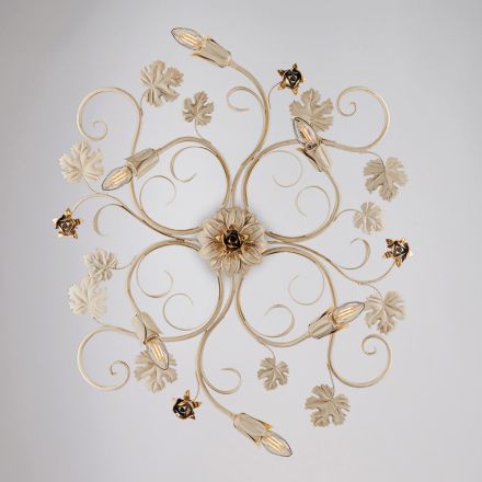 Lámpara de techo LED cromada de fabricación italiana para espacios modernos – Fiore Viadurini