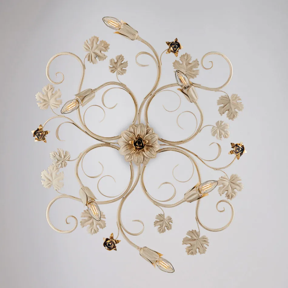 Lámpara de techo LED cromada de fabricación italiana para espacios modernos – Fiore Viadurini