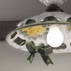 Lámpara de techo hecha a mano en metal y cerámica con Passanastri - Nápoles Viadurini