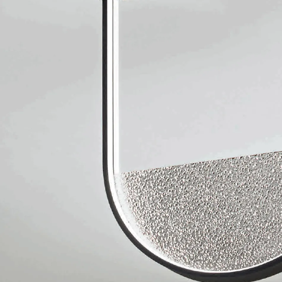 Lámpara de Techo en Metal Pintado e Inserto Extraíble en Vidrio Granulado - Catalpa Viadurini