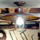 Lámpara de techo de latón, cobre y vidrio Nabucco Aldo Bernardi Viadurini