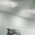 Plafón de Cristal Veneciano y Metal Blanco Made in Italy - Artemide Viadurini