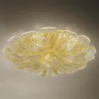 Plafón de Cristal Veneciano y Metal Blanco Made in Italy - Artemide Viadurini