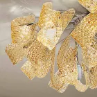 Lámpara de techo veneciana de vidrio y metal, hecha a mano en Italia - Diamonique Viadurini