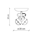 Plafón Industrial 2 Focos en Hierro y Cerámica Artesanal - Loft Viadurini