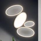 Lámpara de techo LED moderna regulable en metal blanco o dorado - Raissa Viadurini