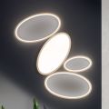 Lámpara de techo LED moderna regulable en metal blanco o dorado - Raissa