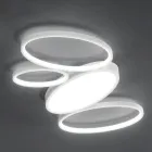 Lámpara de techo LED moderna regulable en metal blanco o dorado - Raissa Viadurini