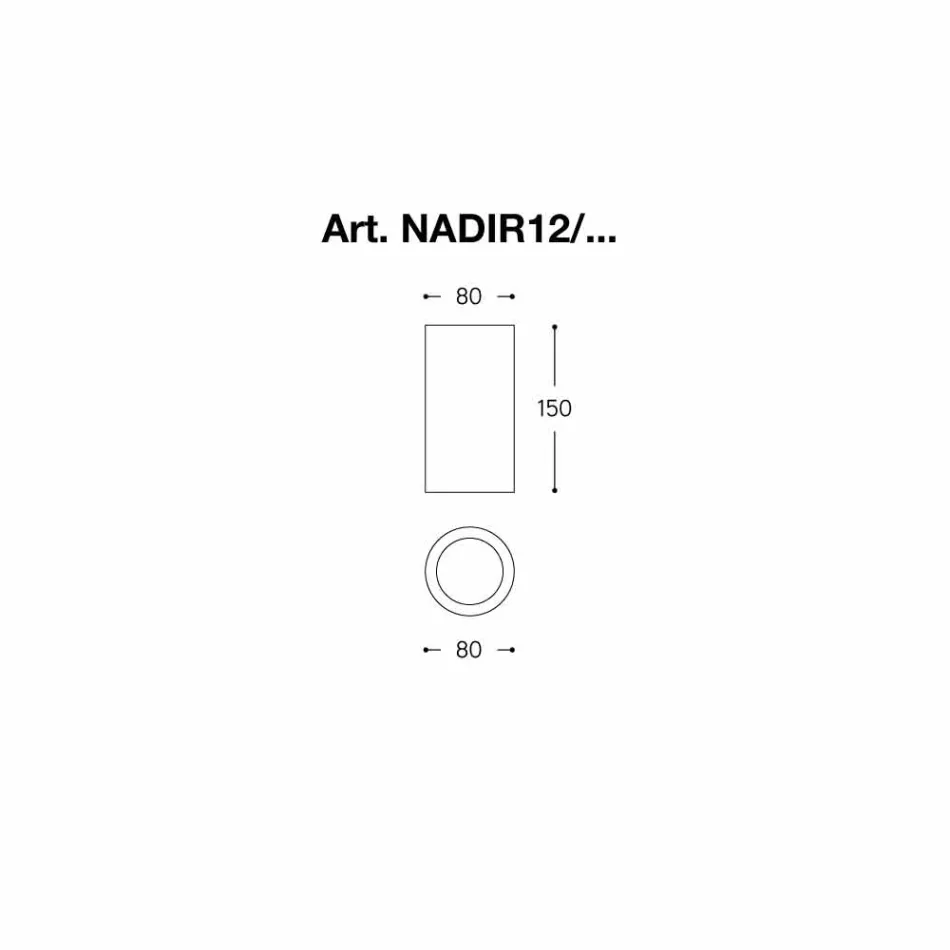 Cemento techo redondo o yeso Nadir 12 Aldo Bernardi Viadurini