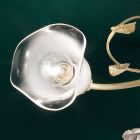 Plafón vintage 3 o 4 luces en hierro, cristal y rosas de cerámica - Siena Viadurini