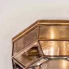 Lámpara de techo vintage de latón bruñido y vidrio, 2 tamaños, encuadernada por Il Fanale Viadurini