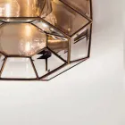 Lámpara de techo vintage de latón bruñido y vidrio, 2 tamaños, encuadernada por Il Fanale Viadurini