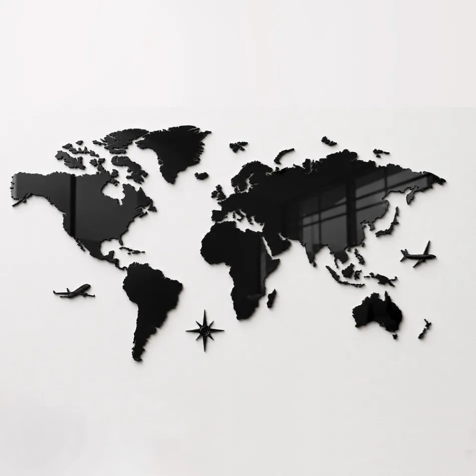 Artemia - Mapa mural de plexiglás de 3 colores, fabricado en Italia. Viadurini