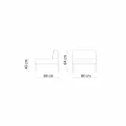 Sillón Central Modular para Exterior en Metal y Tela Made in Italy - Cola Viadurini