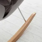 Sillón mecedora con cojín gris suave con tapizado moderno de Acacia extraíble Viadurini