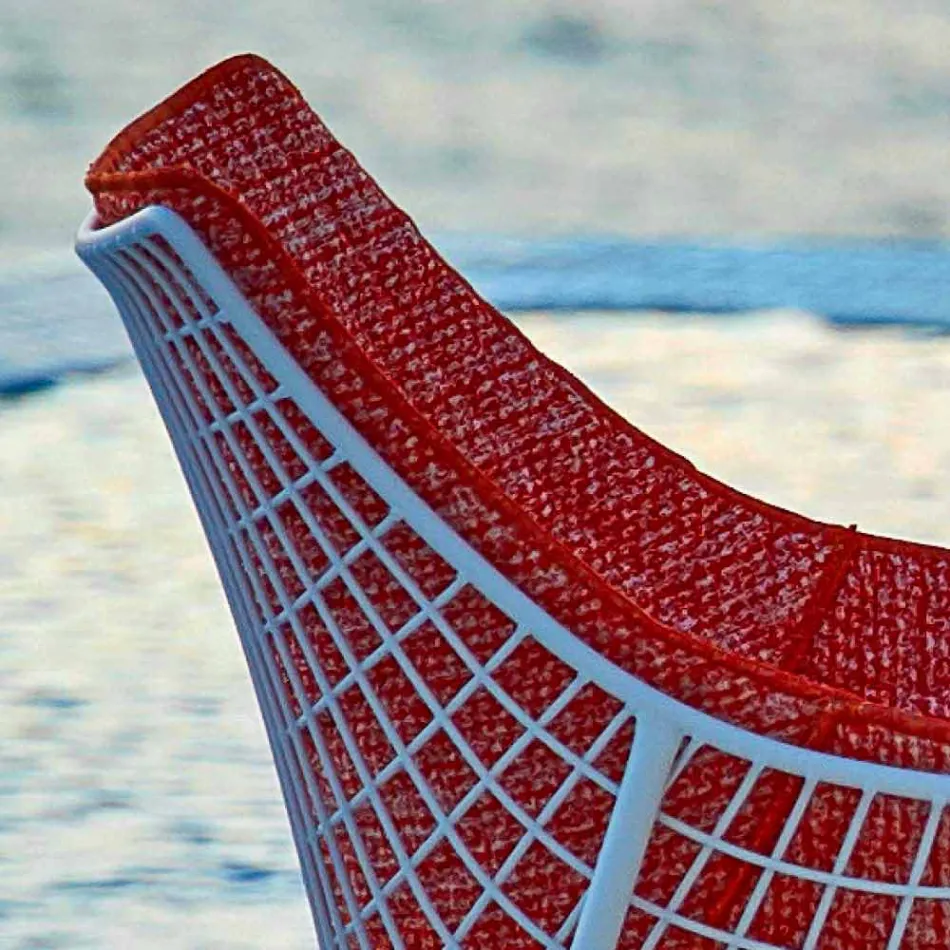 Sillón mecedora de jardín Varaschin Summer Set en acero y madera Viadurini