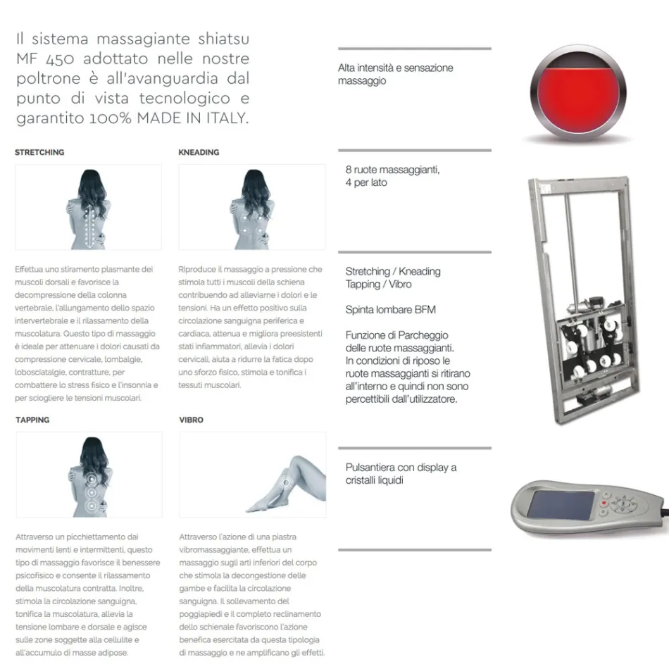 Sillón elevador de 2 motores con masaje shiatsu hecho en Italia Bria Viadurini