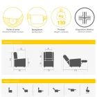 Sillón elevable con funciones Lift, Relax y Bed Made in Italy - Talita Viadurini