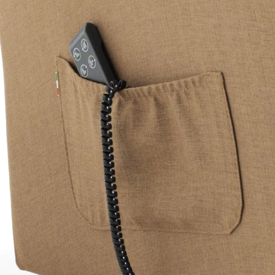 Sillón elevable con asiento extra grande en tejido Made in Italy - Margaret Viadurini