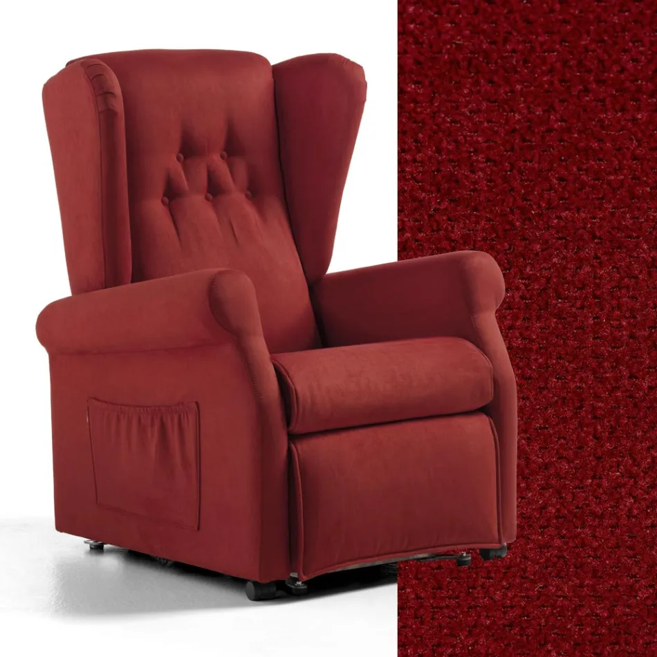 Sillón elevable de tela con funciones Lift, Relax y Bed - Romina Viadurini