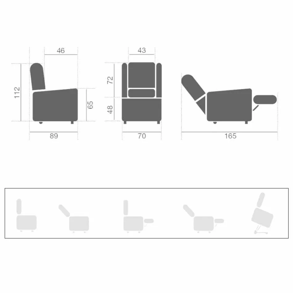 Sillón Lift Relax con Movimiento sobre Ruedas con 2 Motores - Juliette Viadurini