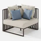 Sillón de exterior de esquina derecha en aluminio y correas Made in Italy - Juliediv Viadurini
