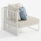 Sillón de exterior de esquina izquierda en aluminio y correas Made in Italy - Juliediv Viadurini