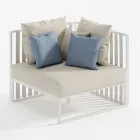 Sillón de exterior de esquina izquierda en aluminio y correas Made in Italy - Juliediv Viadurini