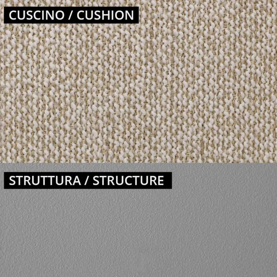 Sillón bajo de exterior con asiento acolchado Made in Italy - Macetero Viadurini