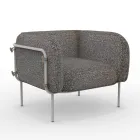 Sillón bajo de exterior con asiento acolchado Made in Italy - Macetero Viadurini